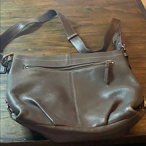 Coach brown convertible leather hobo crossbody